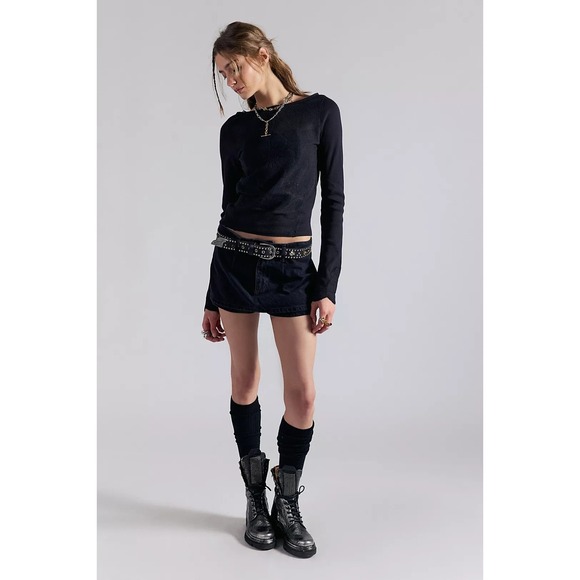 Free People Pants - We The Free Gallivanting Peekaboo Skort Y2k Goth